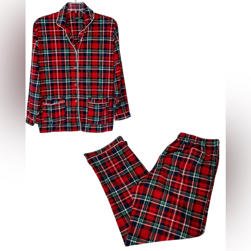 Alexander Del‎ Rossa Plaid Christmas Women's XL 2 Piece Flannel Pajamas